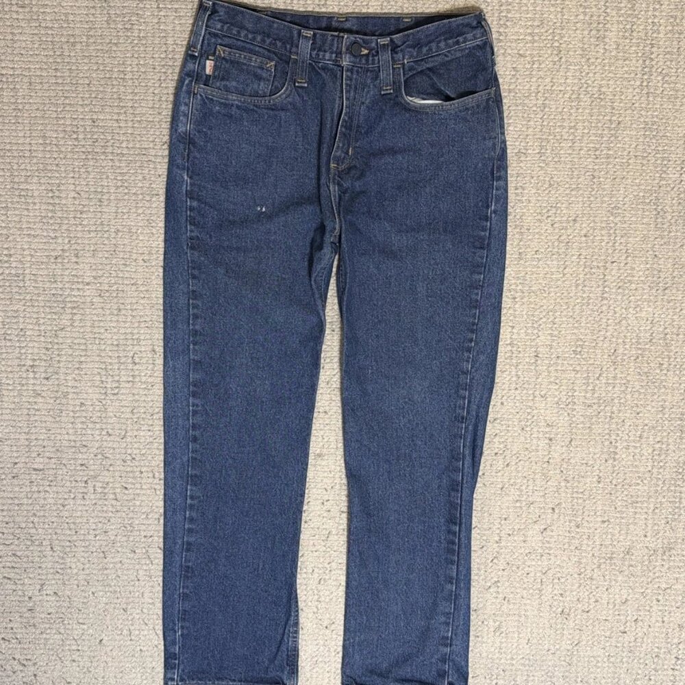 Carhartt FR8004 Flame Resistant FR Denim Blue Jeans 32W x 32L Relaxed Straight